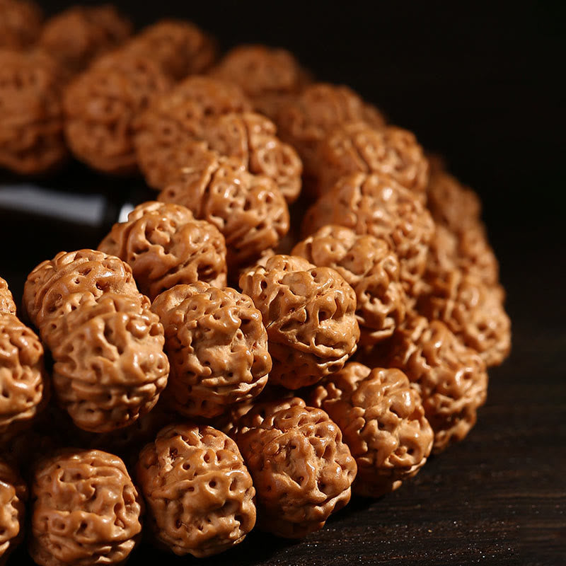 Tibetan 108 Beads Bodhi Seed Three-eyed Dzi Bead Auspiciousness Mala
