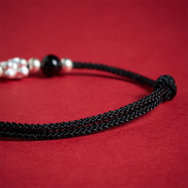 999 Sterling Silver Red Agate Year Of The Horse Prosperity String Bracelet