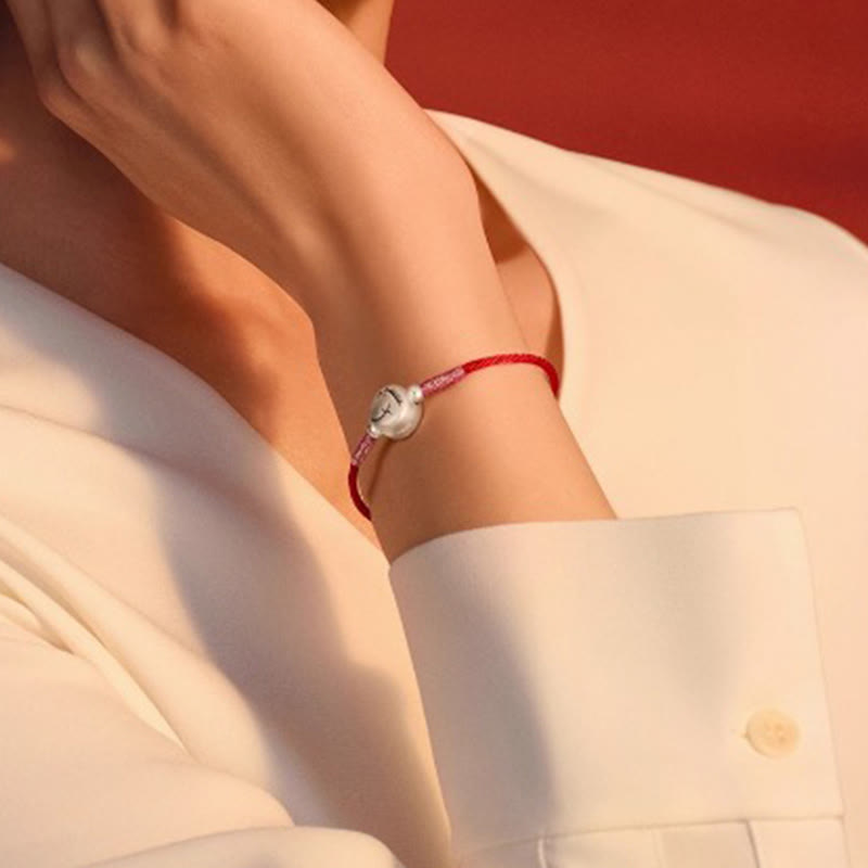 Year of the Horse 999 Sterling Silver Red String Luck Bracelet