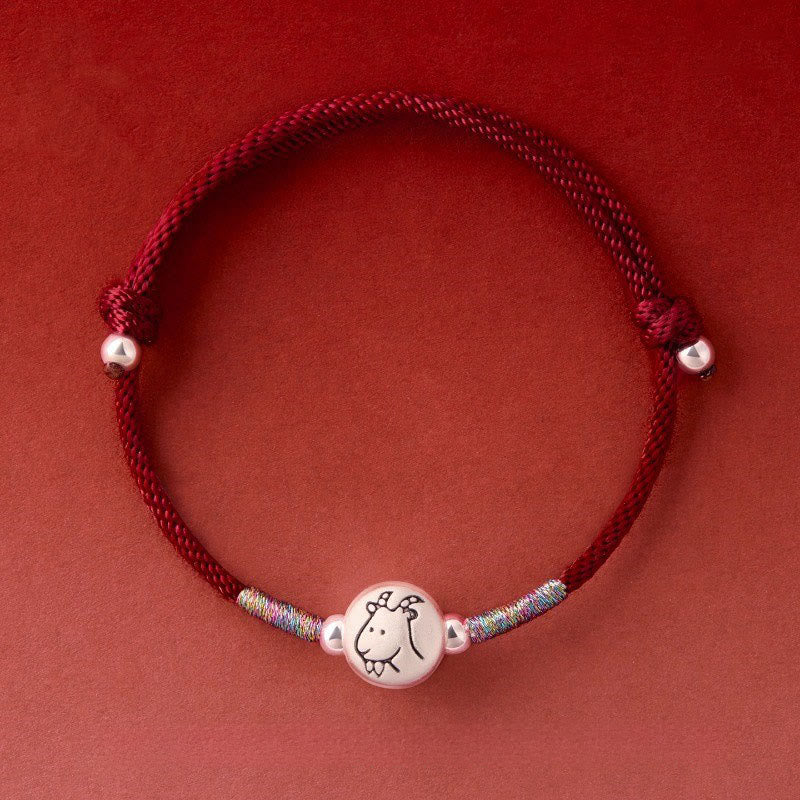 Year of the Horse 999 Sterling Silver Red String Luck Bracelet