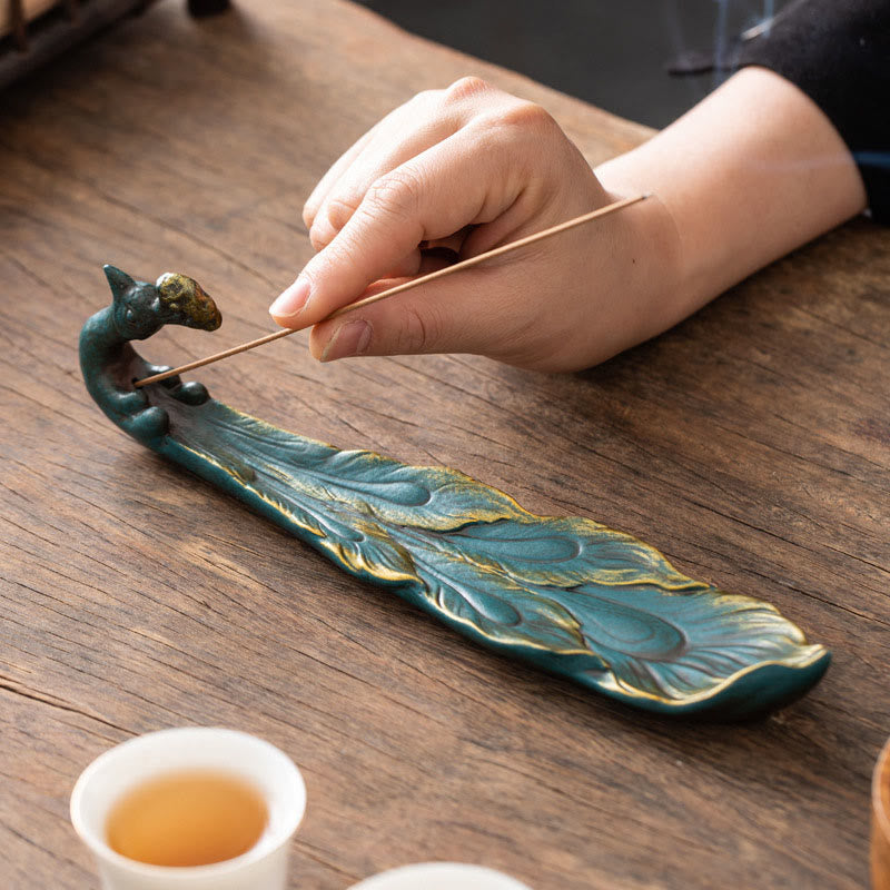 Peacock Shape Fortune Home Decoration Incense Burner