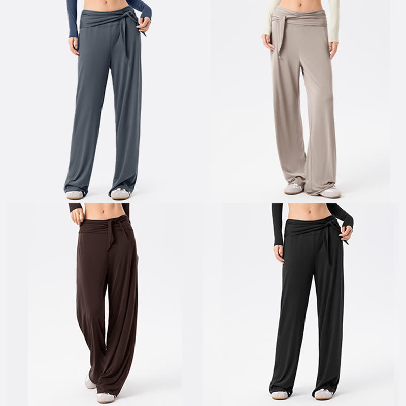 Casual Lace-up Breathable Sports Women's Wide Leg Pants