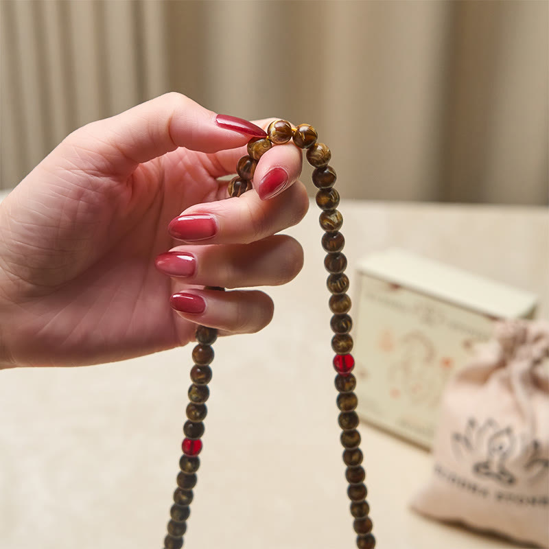 108 Beads Multicolored Amber Gourd Charm Mala