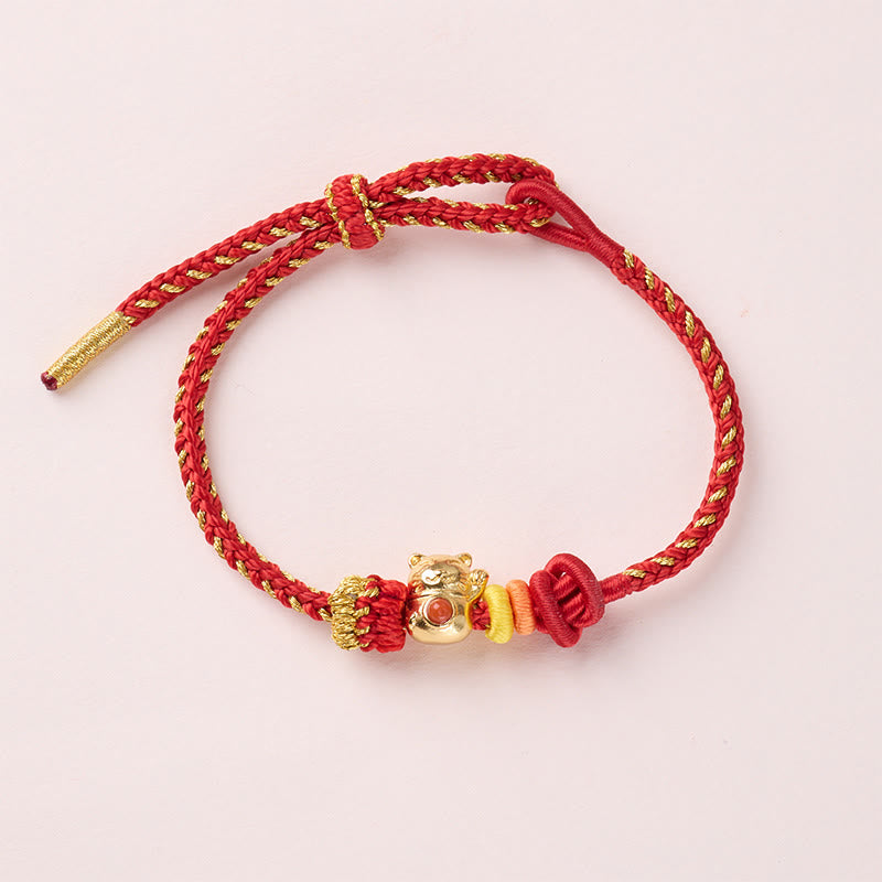 Cat Copper Red String Luck Bracelet