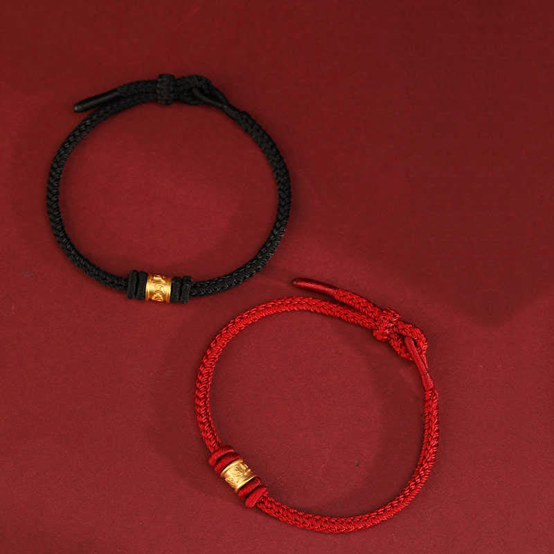 Tibet Handmade 999 Gold Om Mani Padme Hum Luck Protection Bracelet