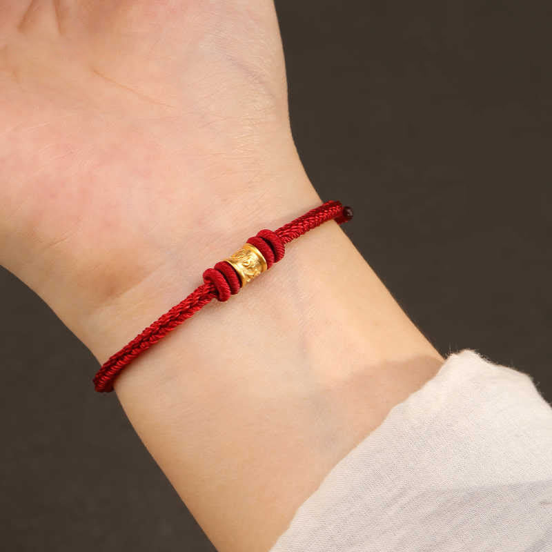 Tibet Handmade 999 Gold Om Mani Padme Hum Luck Protection Bracelet