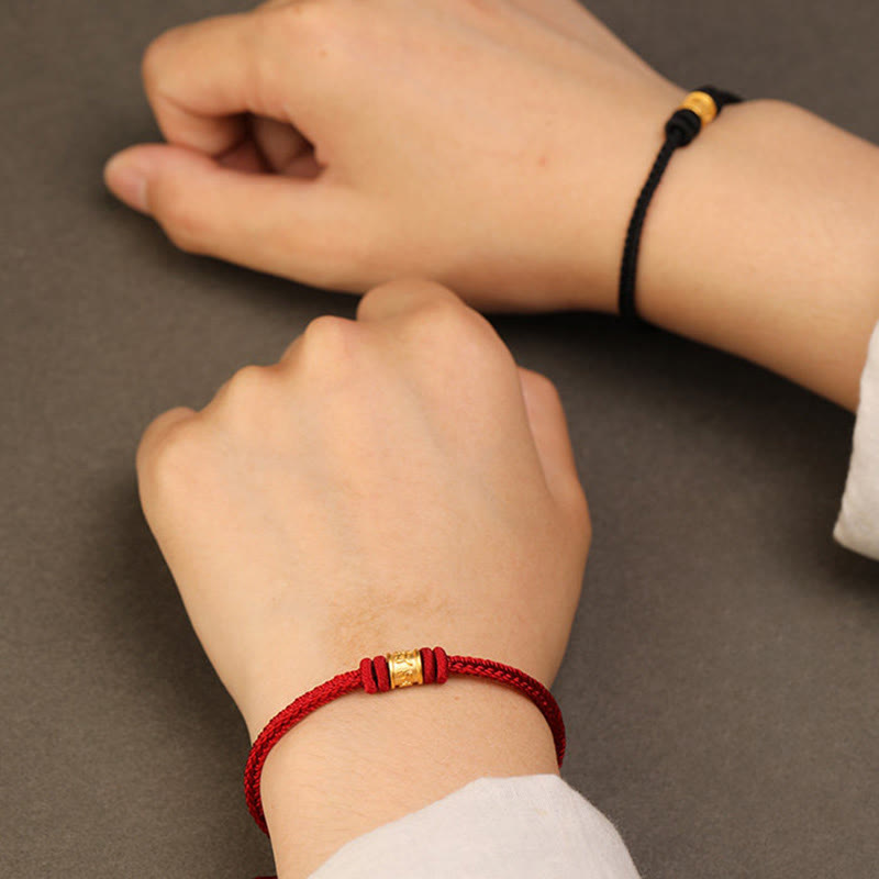 Tibet Handmade 999 Gold Om Mani Padme Hum Luck Protection Bracelet