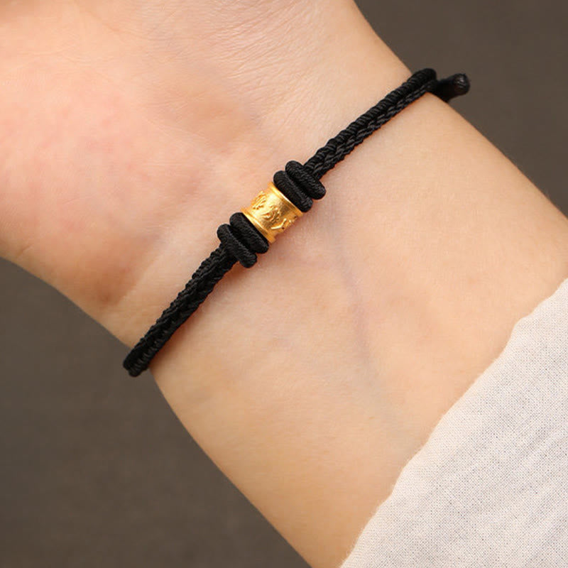 Tibet Handmade 999 Gold Om Mani Padme Hum Luck Protection Bracelet
