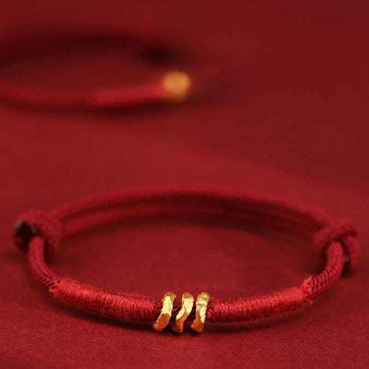 999 Gold Ring Design Handmade Luck Braided Red Rope Bracelet Anklet