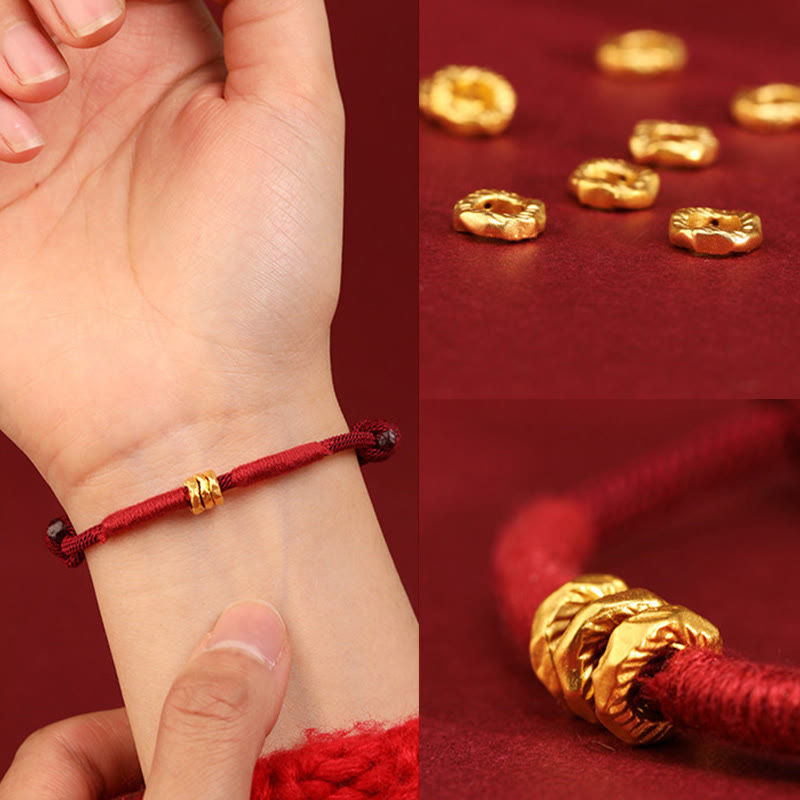 999 Gold Ring Design Handmade Luck Braided Red Rope Bracelet Anklet