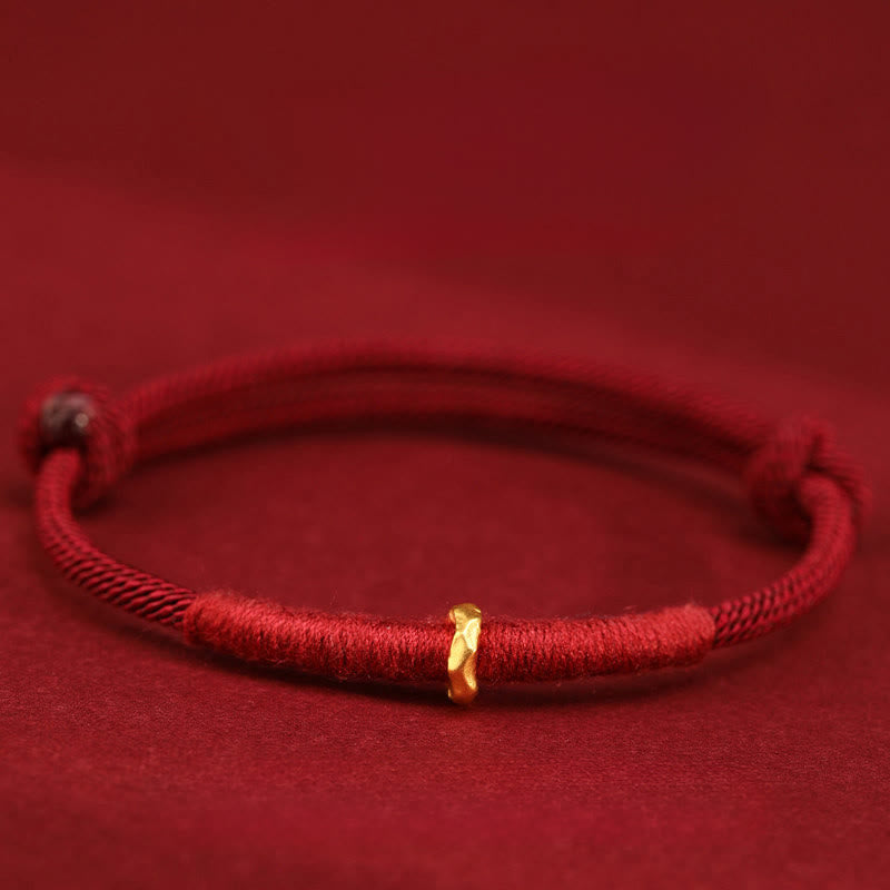 999 Gold Ring Design Handmade Luck Braided Red Rope Bracelet Anklet