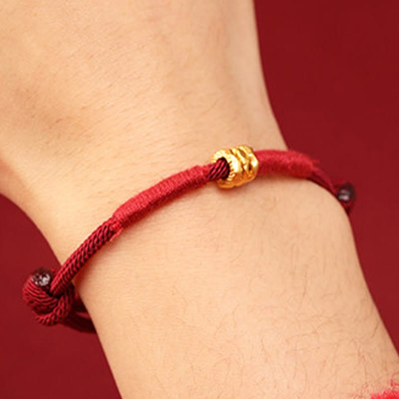 999 Gold Ring Design Handmade Luck Braided Red Rope Bracelet Anklet