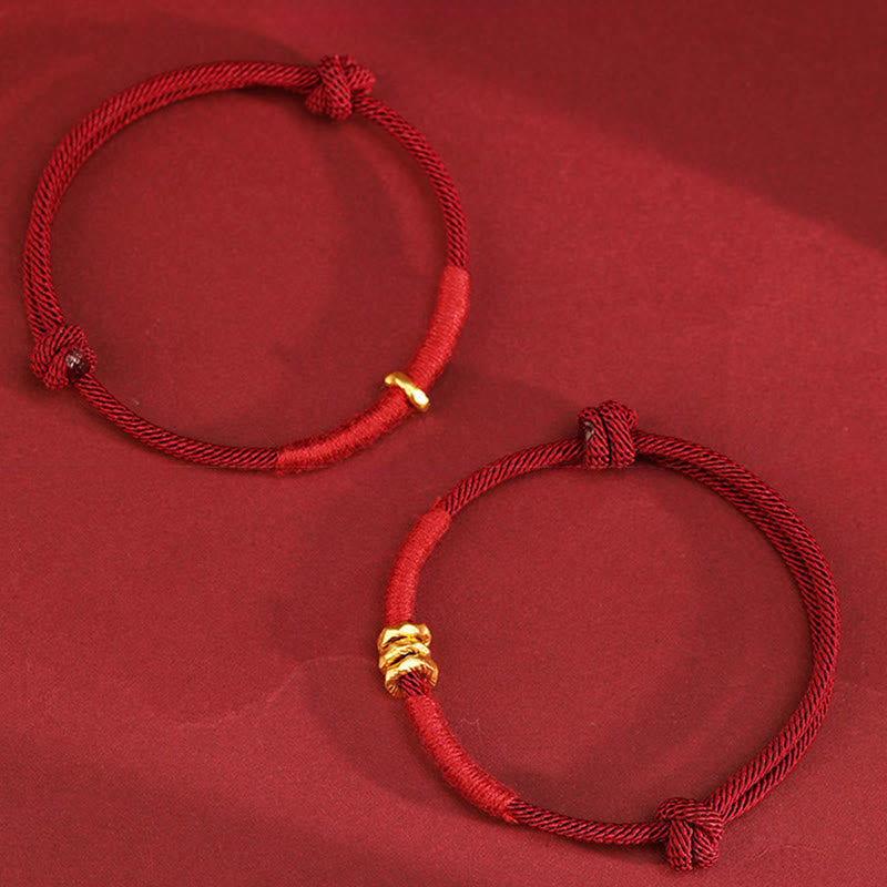 999 Gold Ring Design Handmade Luck Braided Red Rope Bracelet Anklet