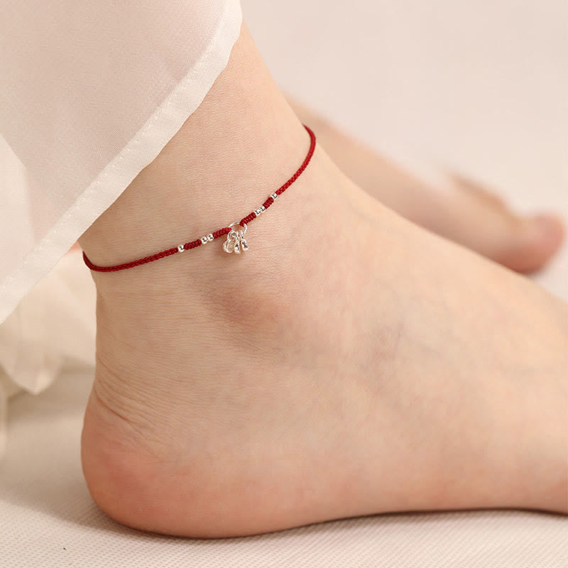 Handcrafted 925 Sterling Silver Copper Coins Design Protection Strength Ultra-Thin Bracelet Anklet