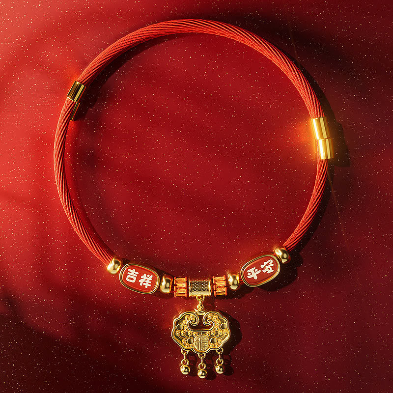 Red String Bead Fu Character Luck Adjustable Cats Dogs Pet Collar