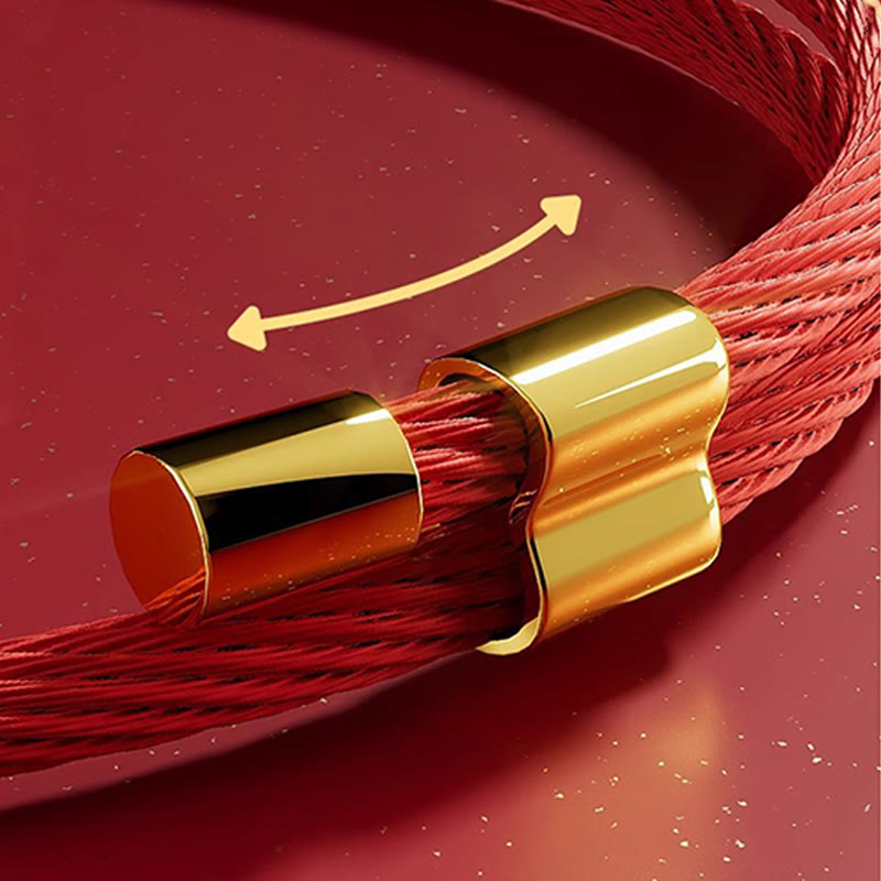 Red String Bead Fu Character Luck Adjustable Cats Dogs Pet Collar