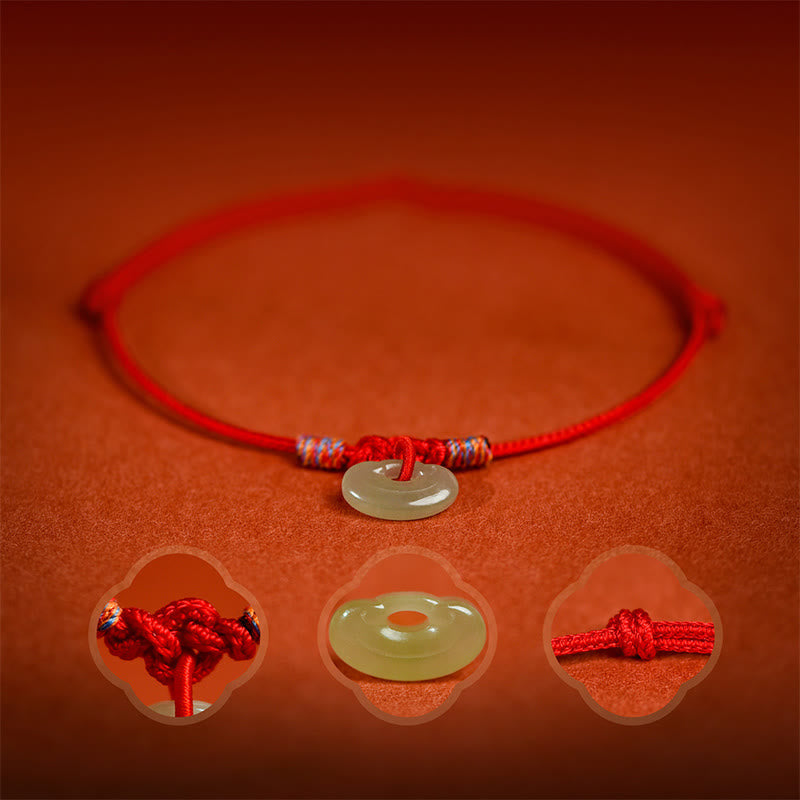 Red String Plaited Jade Protection Adjustable Cats Dogs Pet Collar