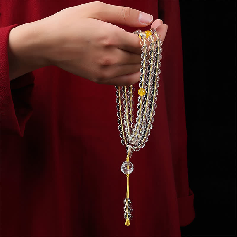 Liuli Lotus 108 Round Beads Enlightenment Mala