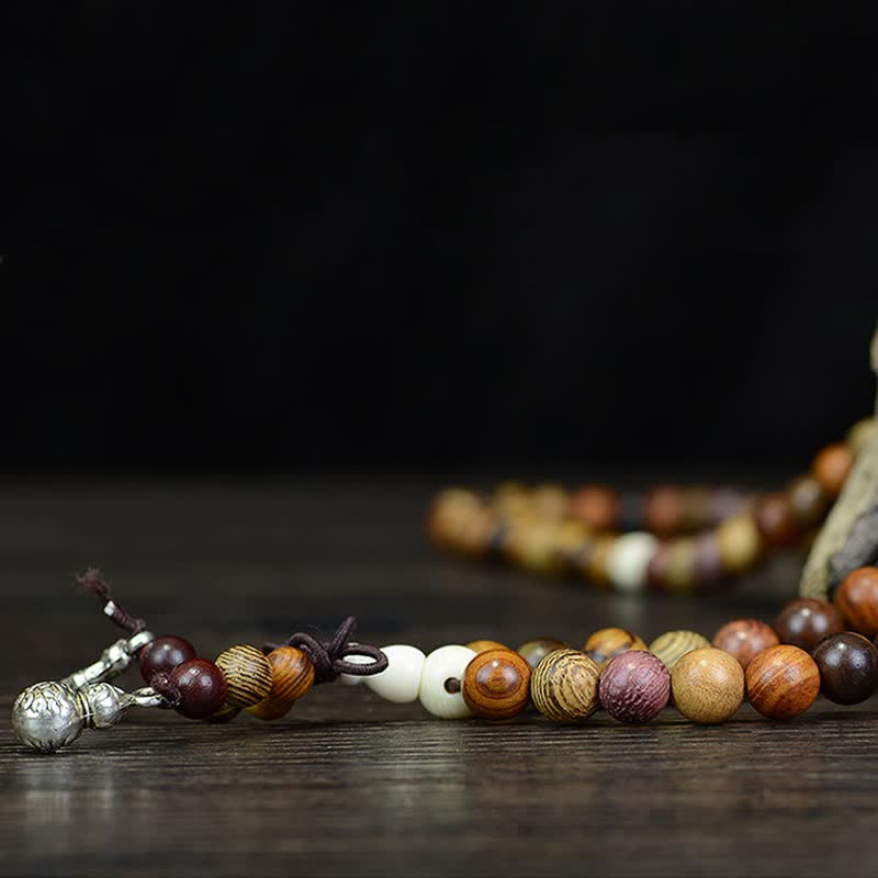108 Beads Multi-Tone Natural Wood Calm Energy Mala