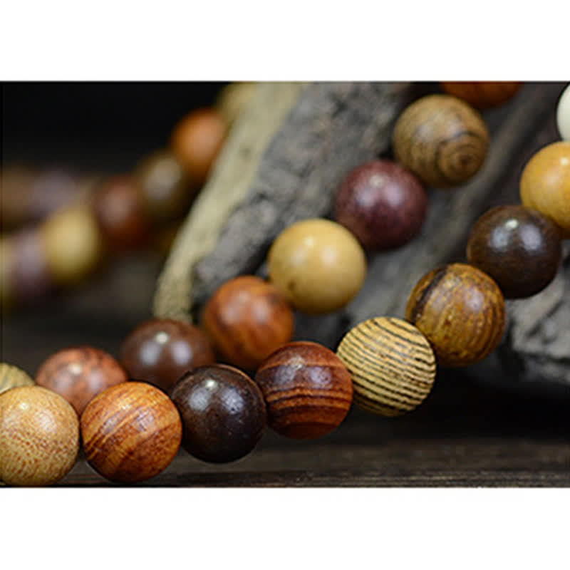 108 Beads Multi-Tone Natural Wood Calm Energy Mala