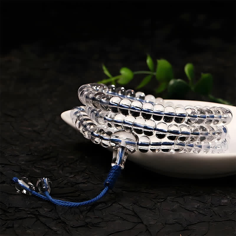 Liuli 108 Flat Beads Spiral Rope Wisdom Mala