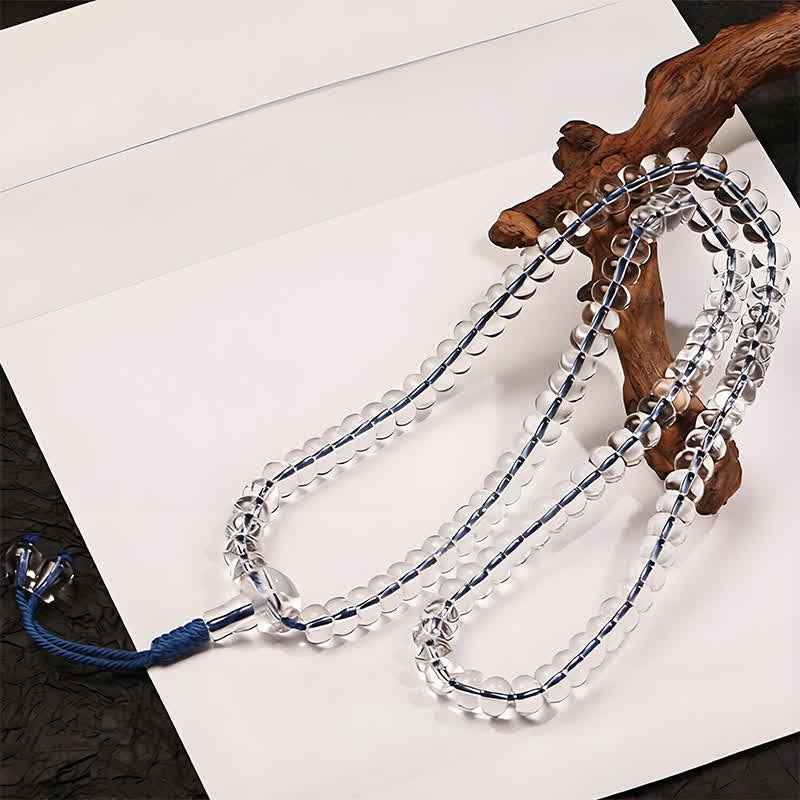Liuli 108 Flat Beads Spiral Rope Wisdom Mala