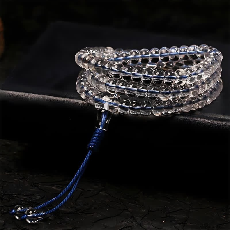 Liuli 108 Flat Beads Spiral Rope Wisdom Mala
