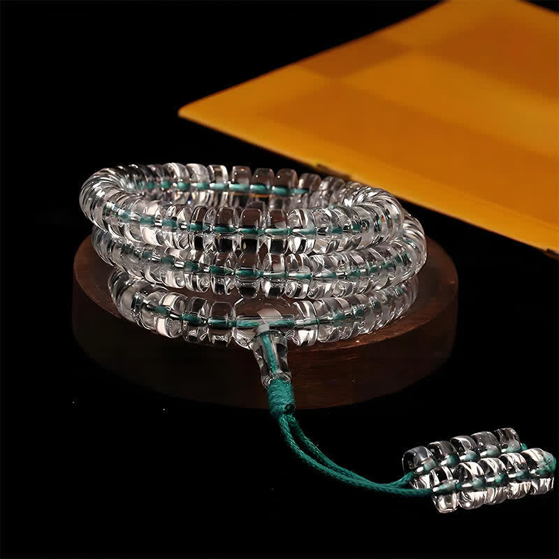 Liuli 108 Flat Beads Spiral Rope Wisdom Mala