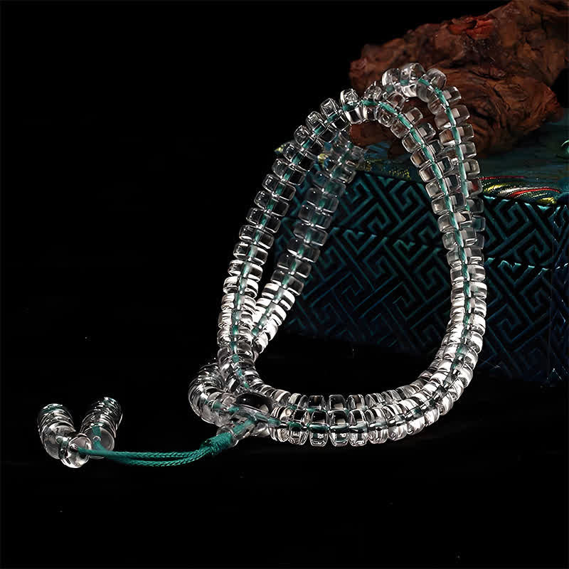 Liuli 108 Flat Beads Spiral Rope Wisdom Mala