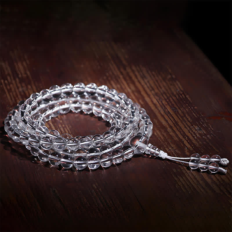 108 Clear Quartz Beads Protection Mala