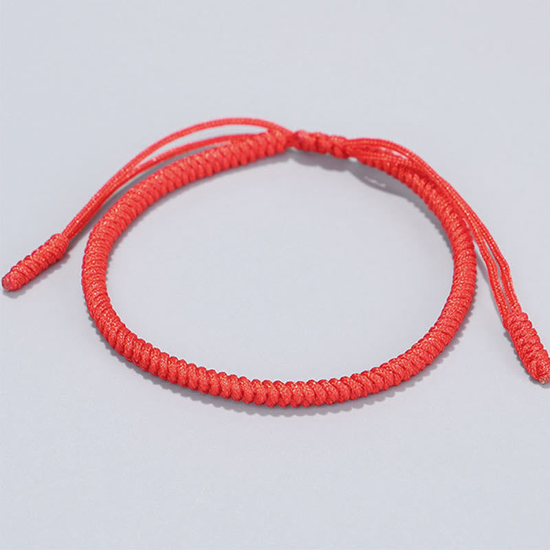 3Pcs Golden Copper Beads Red String Luck Bracelet