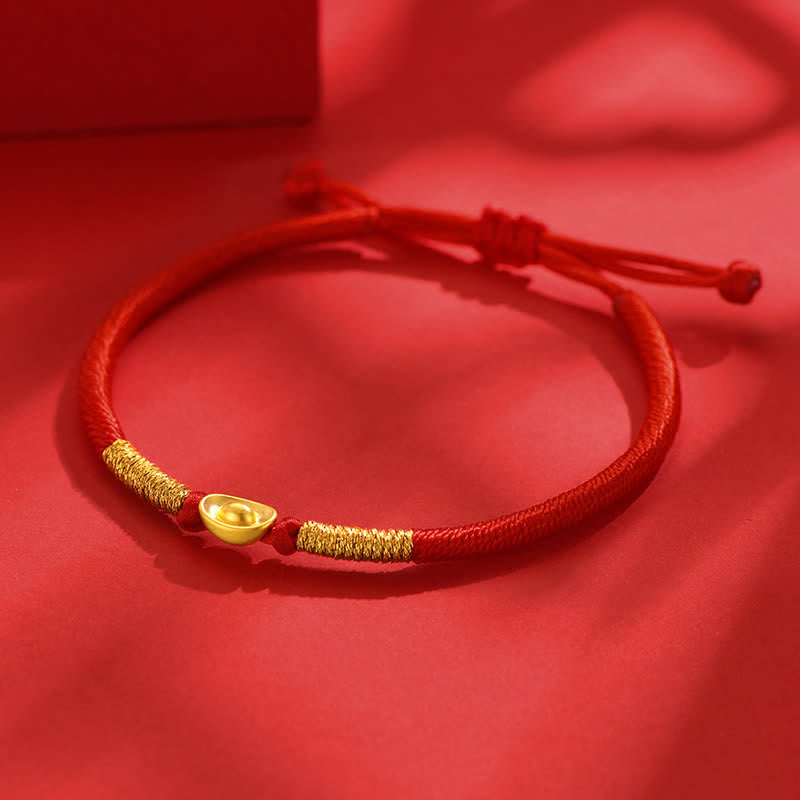 Yuanbao Red String Braided Luck Bracelet