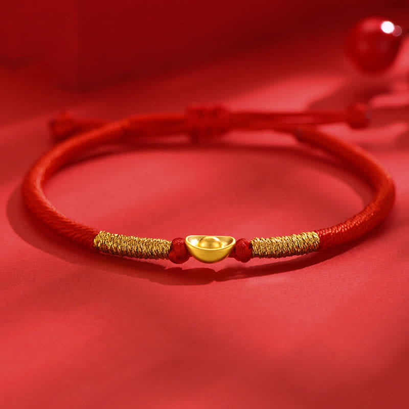 Yuanbao Red String Braided Luck Bracelet