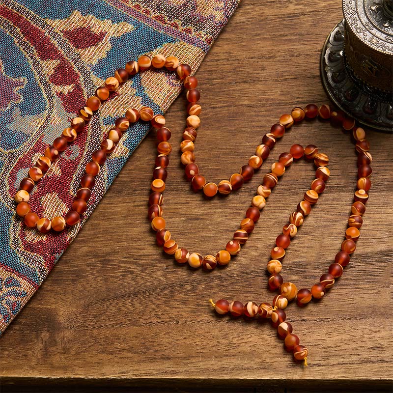 108 Tibetan Amber Round Beads Mala