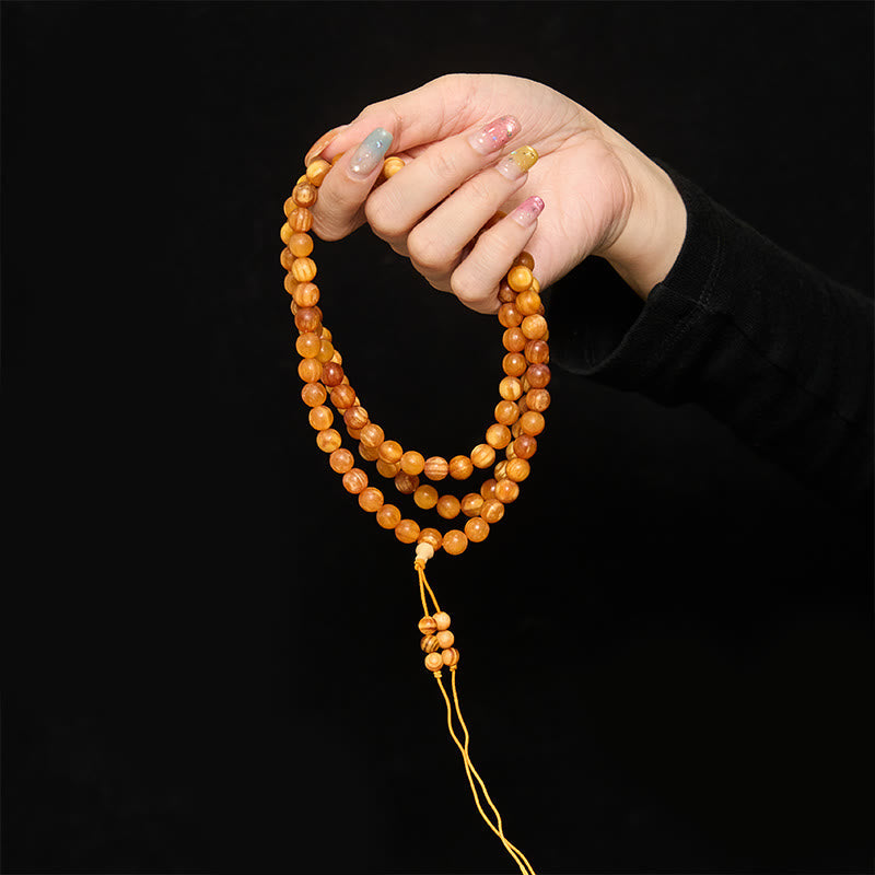 108 Beads Resin-Rich Pine Wood Calm Energy Mala