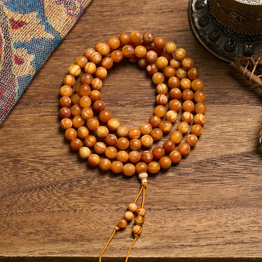 108 Beads Resin-Rich Pine Wood Calm Energy Mala