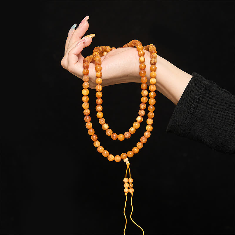 108 Beads Resin-Rich Pine Wood Calm Energy Mala