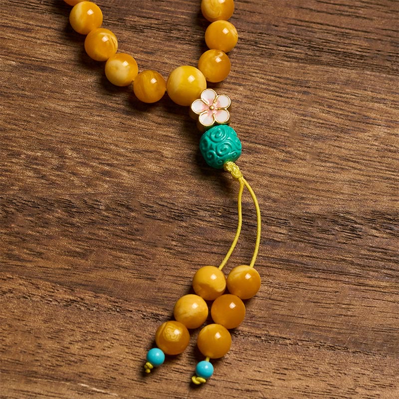 108 Beads Tibetan Amber Om Mani Padme Hum Mala