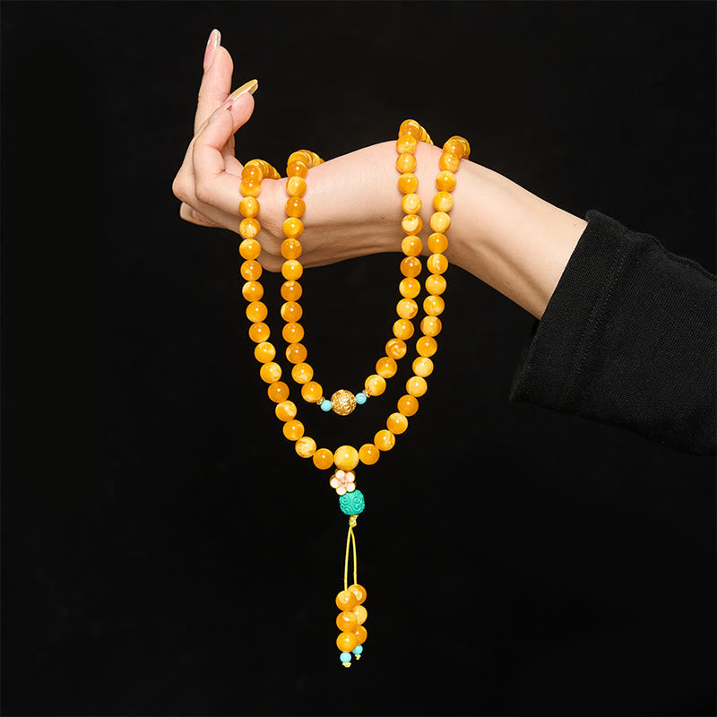 108 Beads Tibetan Amber Om Mani Padme Hum Mala