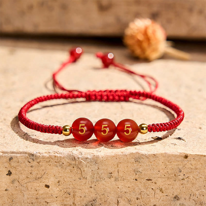 Angel Number Red String Red Agate Beads Luck Braided Adjustable Bracelet