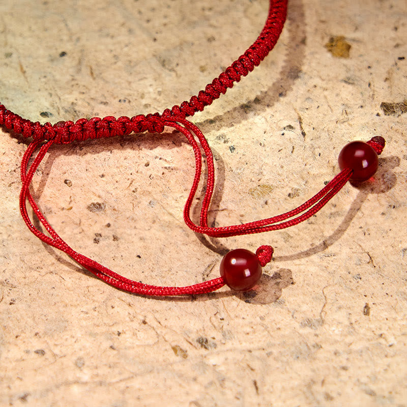 Angel Number Red String Red Agate Beads Luck Braided Adjustable Bracelet