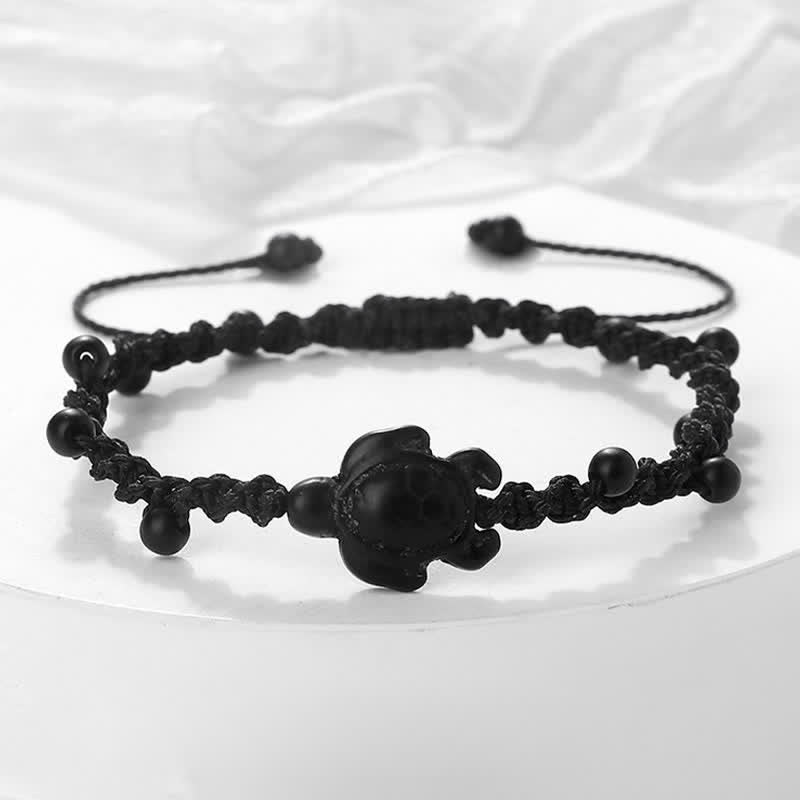 Turquoise Turtle Design Braided Rope Protection Bracelet