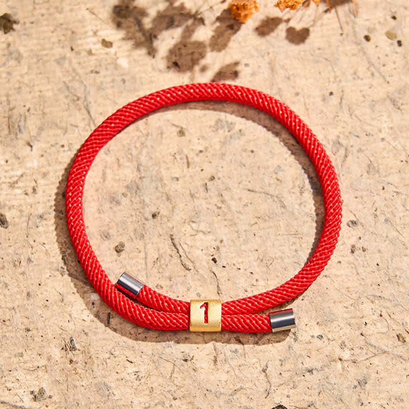 Single-Digit Angel Numbers Adjustable String Protection Bracelet