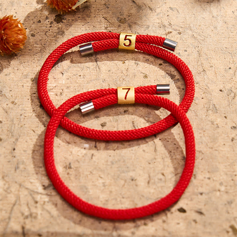 Single-Digit Angel Numbers Adjustable String Protection Bracelet