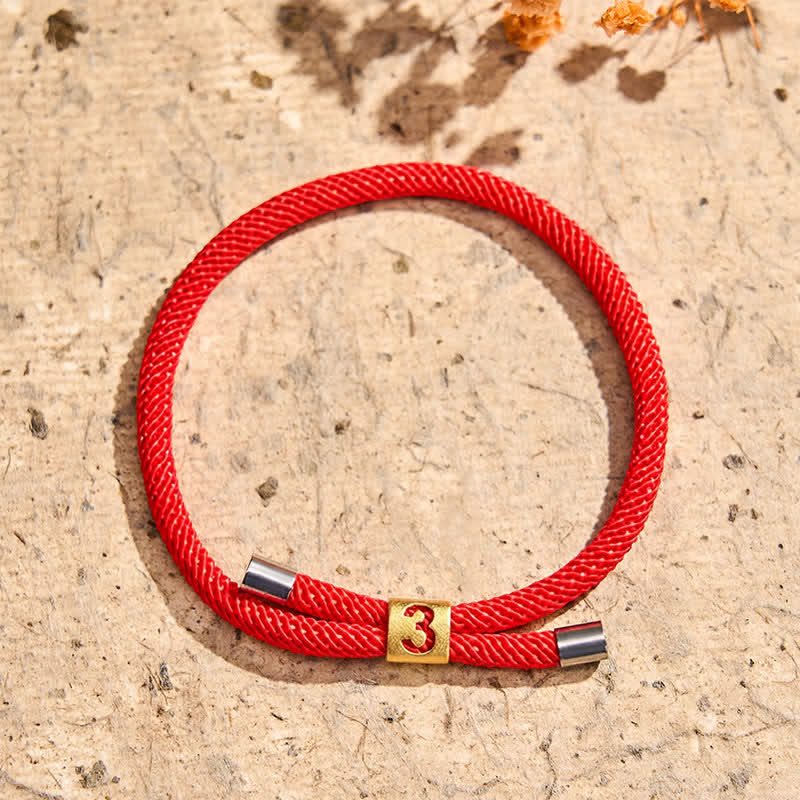 Single-Digit Angel Numbers Adjustable String Protection Bracelet