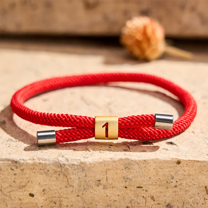 Single-Digit Angel Numbers Adjustable String Protection Bracelet
