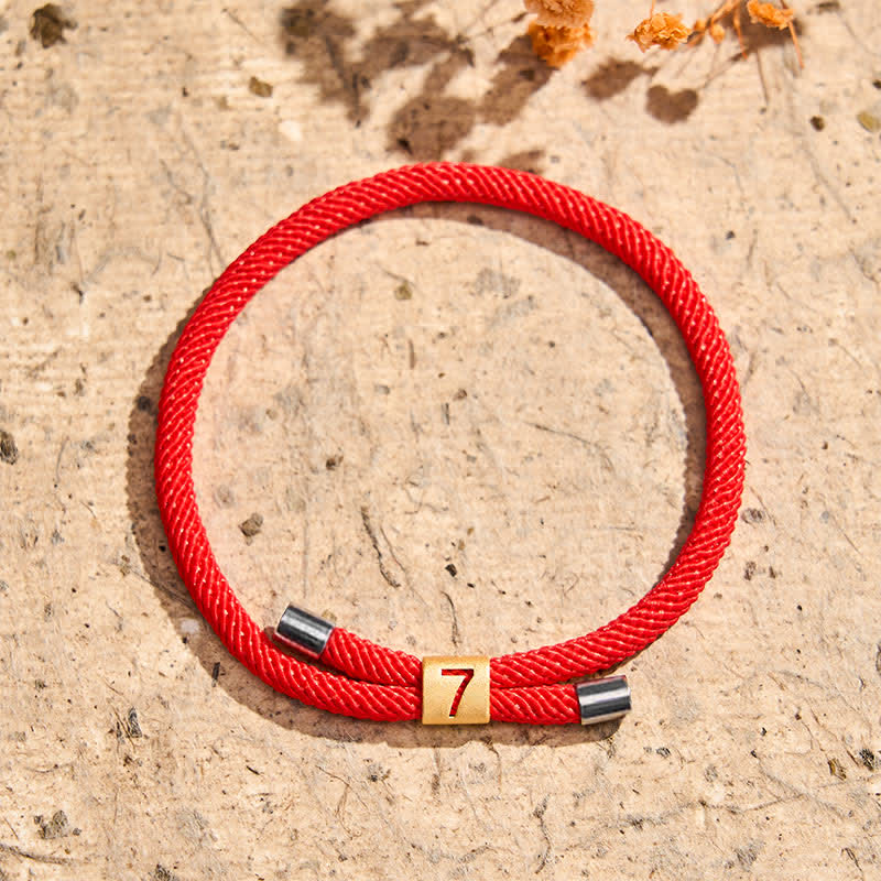 Single-Digit Angel Numbers Adjustable String Protection Bracelet