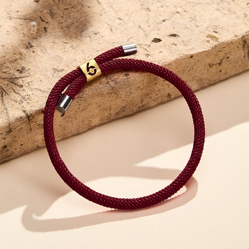 Single-Digit Angel Numbers Adjustable String Protection Bracelet
