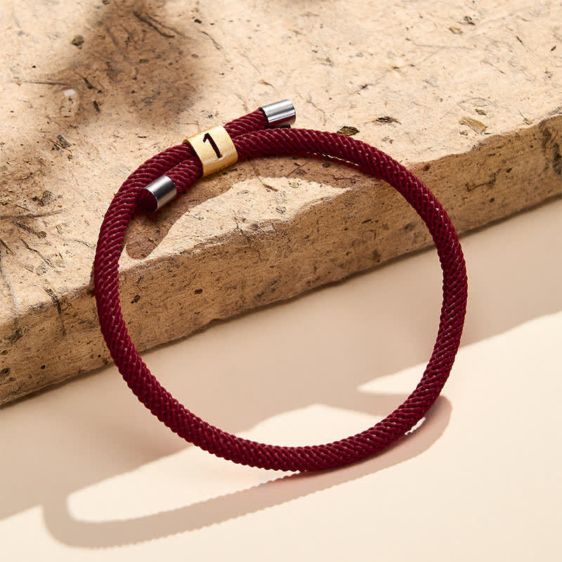 Single-Digit Angel Numbers Adjustable String Protection Bracelet