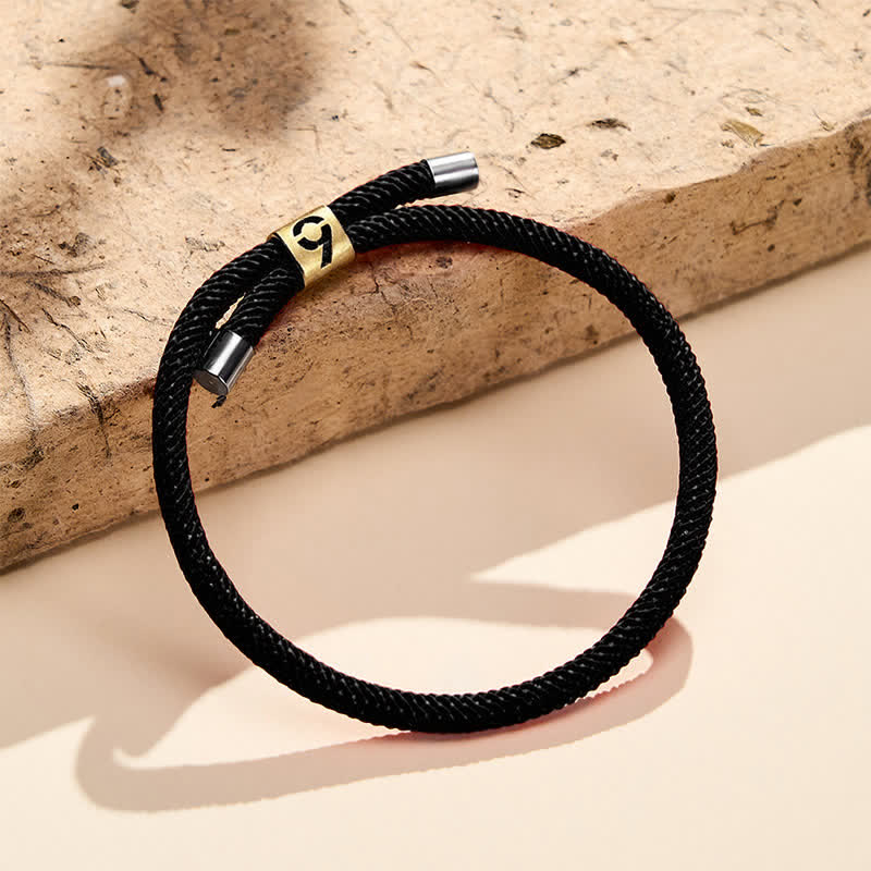 Single-Digit Angel Numbers Adjustable String Protection Bracelet